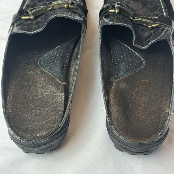 Sesto Meucci Womens Leather Slip Ons Loafers Black Square Toe Size 9 - Picture 7 of 12